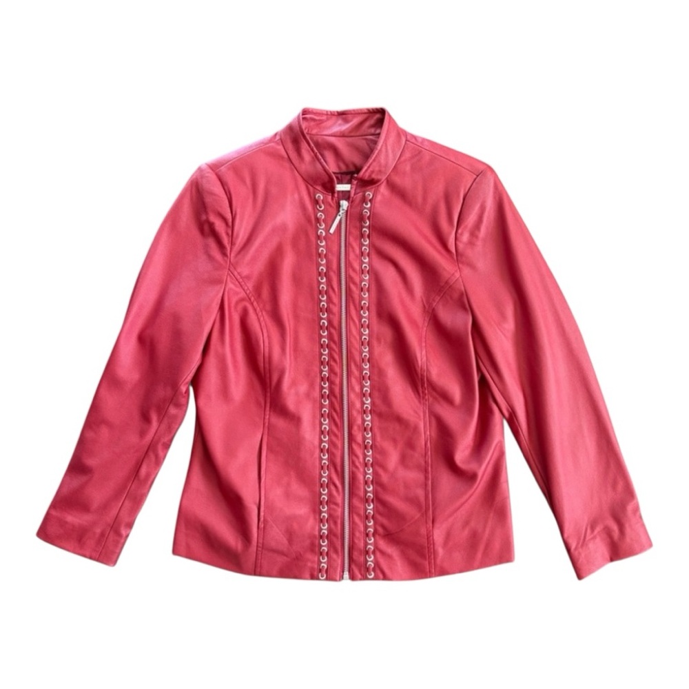 Red Women's Jacket with Chain Detail